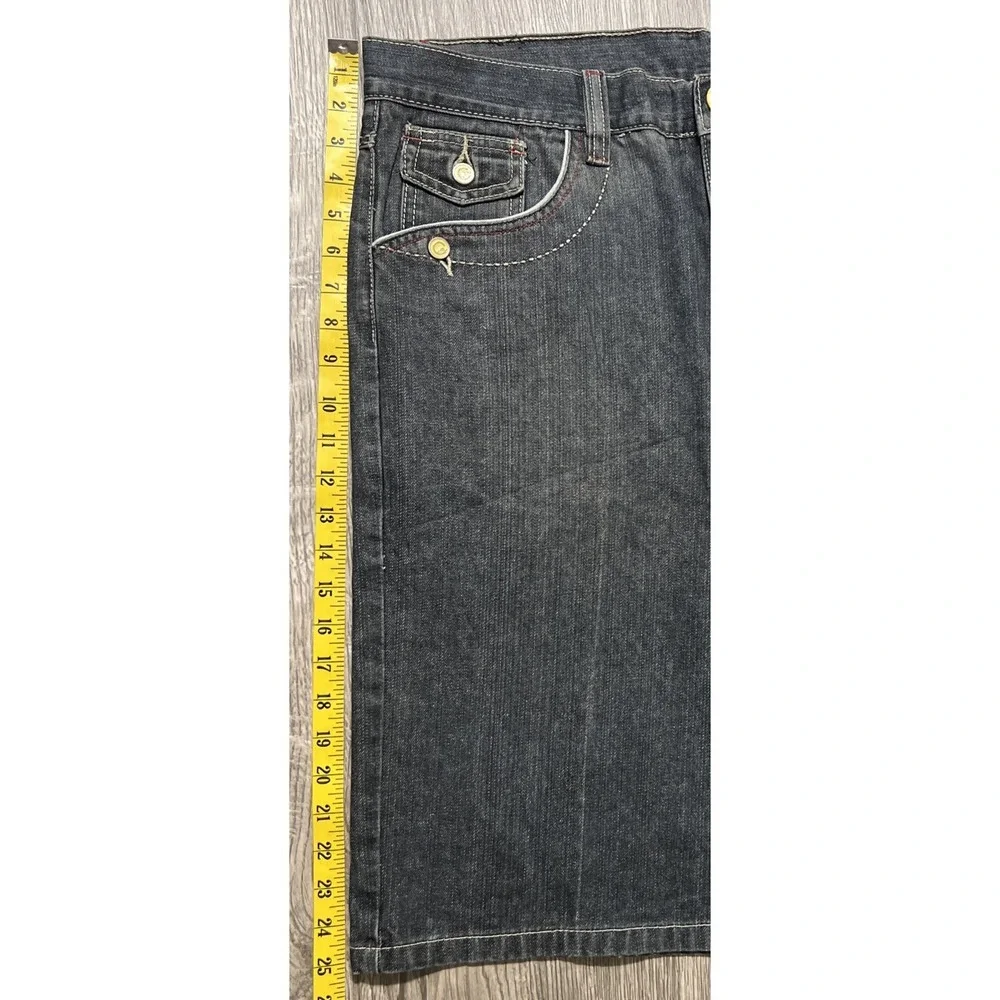 Vintage Coogi Y2K Baggy Skater Black Denim Jean Shorts Size 38x15 (38x13)